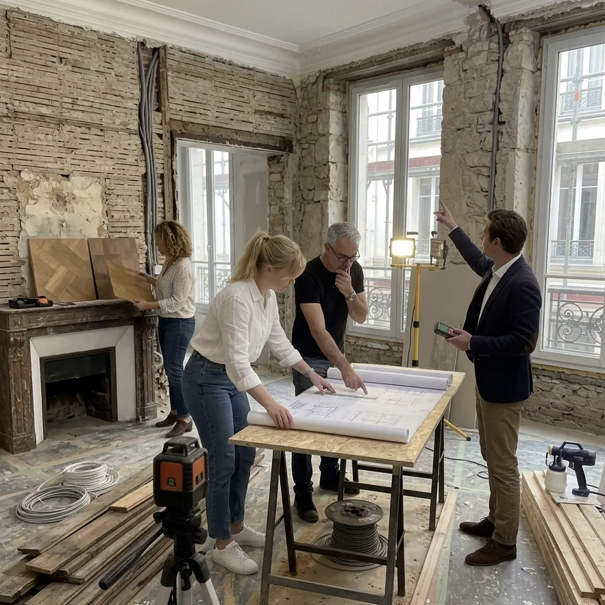 Squared Sphere — pilotage chantier appartement haussmannien Paris